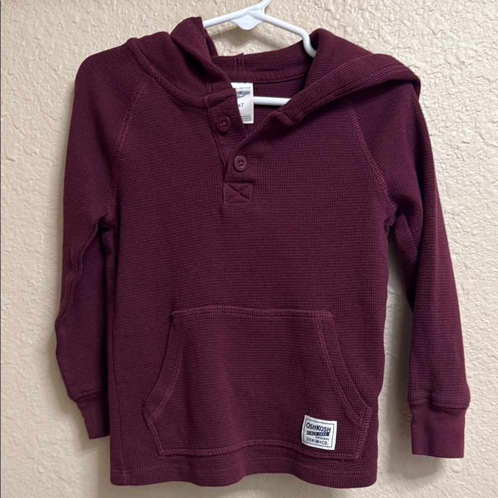 Like new OshKosh B'gosh Kids Burgundy Hoodie shirt